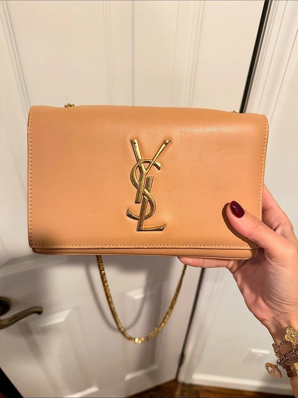 Saint Laurent Sunset Medium in Smooth Leather Shoulder Bag Brown
